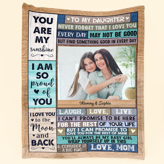 I Love You To The Moon & Back - Personalized Daughter Photo Blanket