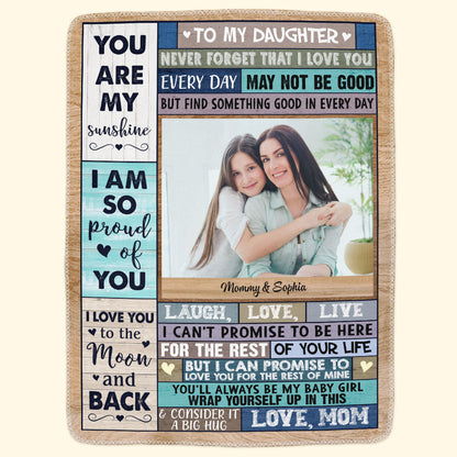 I Love You To The Moon & Back - Personalized Daughter Photo Blanket