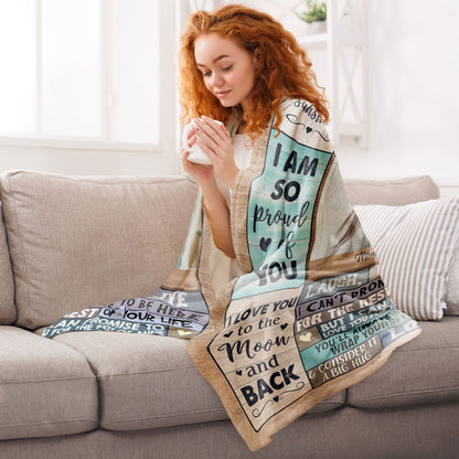 I Love You To The Moon & Back - Personalized Daughter Photo Blanket
