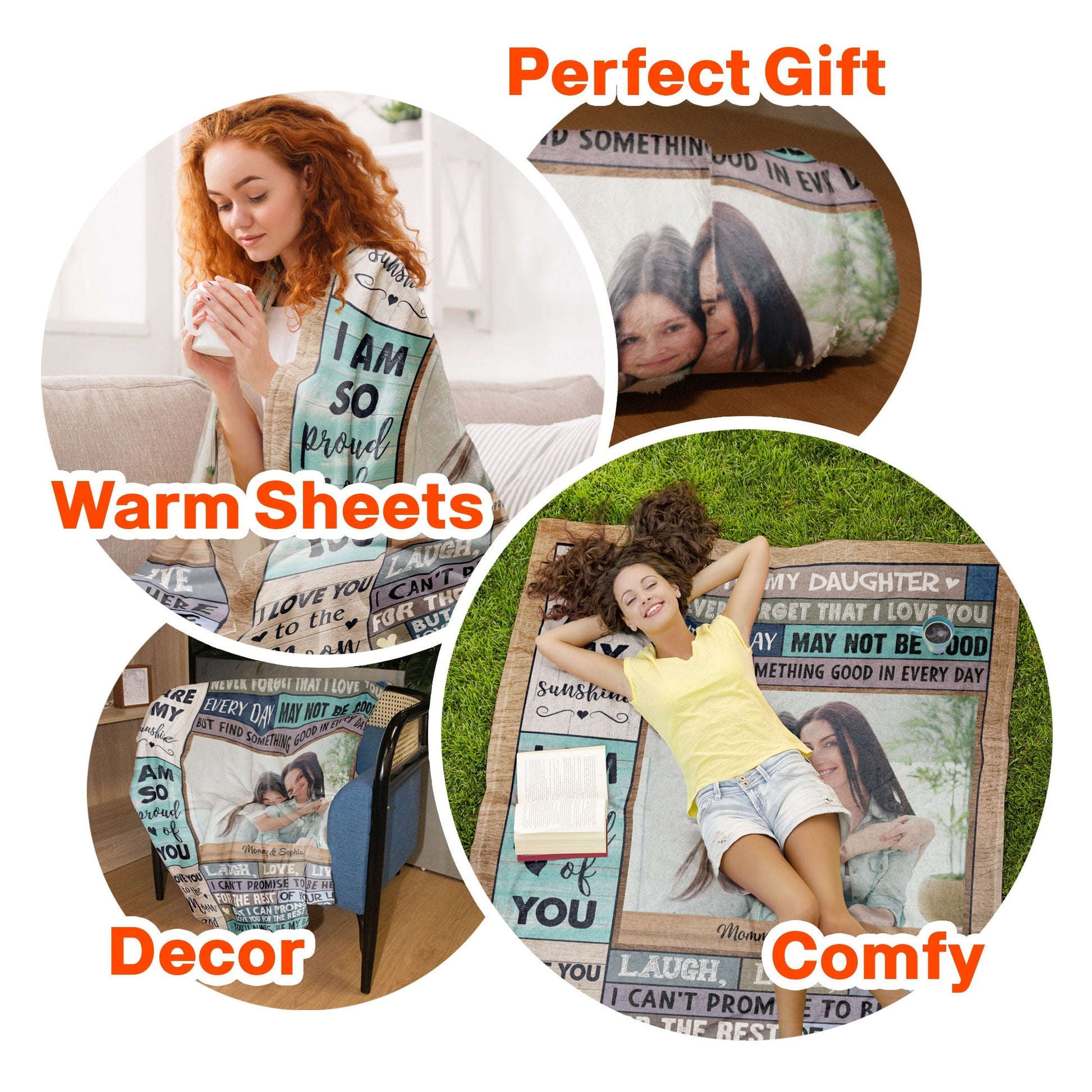 I Love You To The Moon & Back - Personalized Daughter Photo Blanket