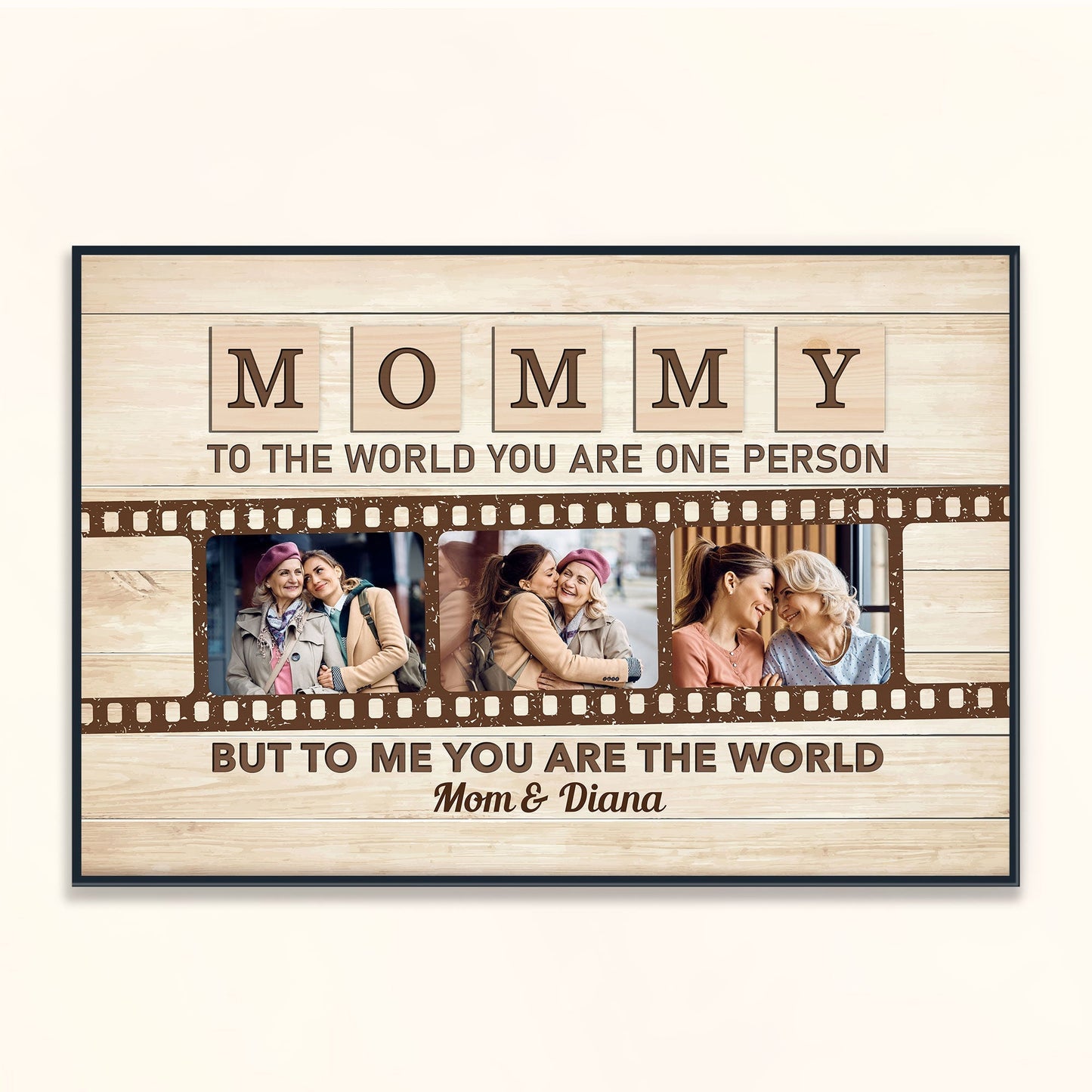 Mommy To The World You Are One Person But To Us You Are The World - Personalized Photo Poster / Canvas