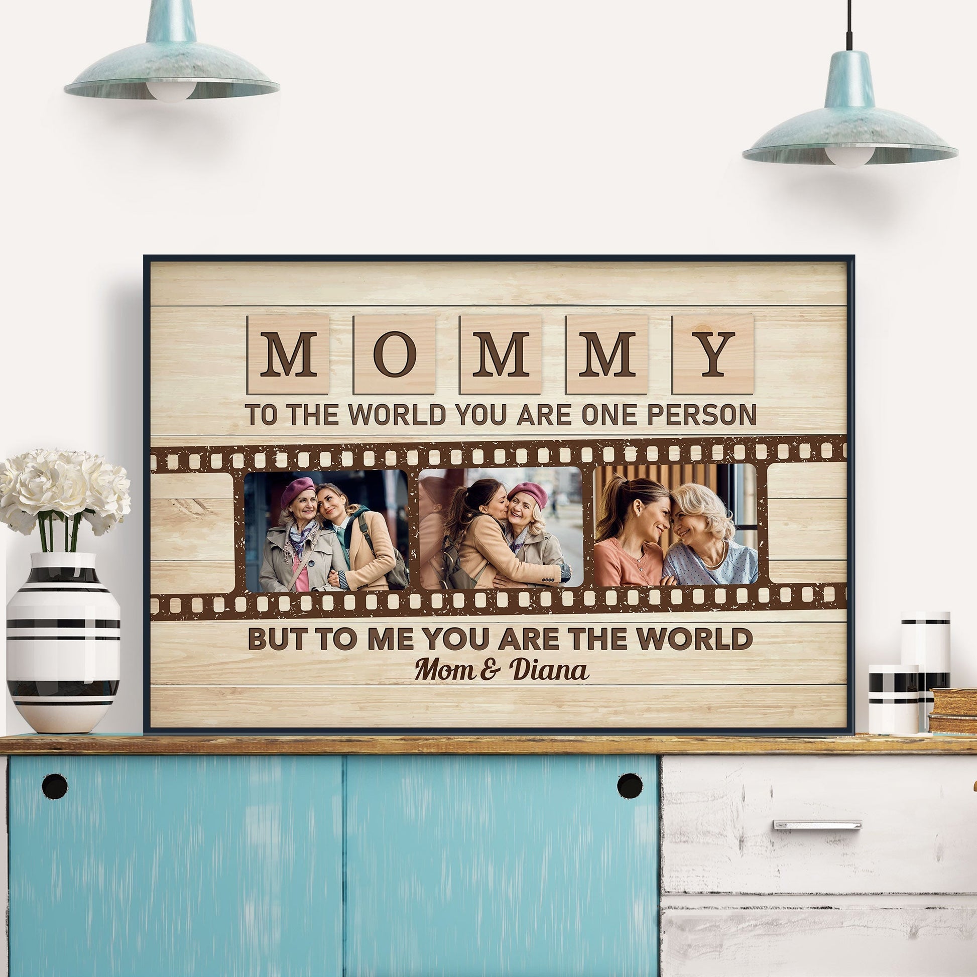 Mommy To The World You Are One Person But To Us You Are The World - Personalized Photo Poster / Canvas