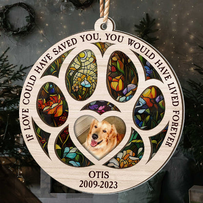 Ornament For Dog Who Passed Away - Personalized Photo Suncatcher Ornament