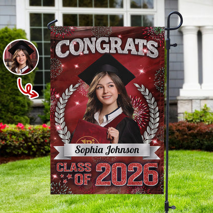 Personalized Graduation Garden Flag - “Class of 2026” Celebration
