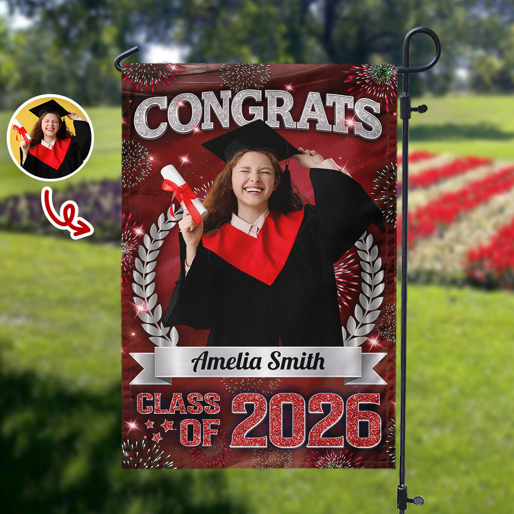 Personalized Graduation Garden Flag - “Class of 2026” Celebration