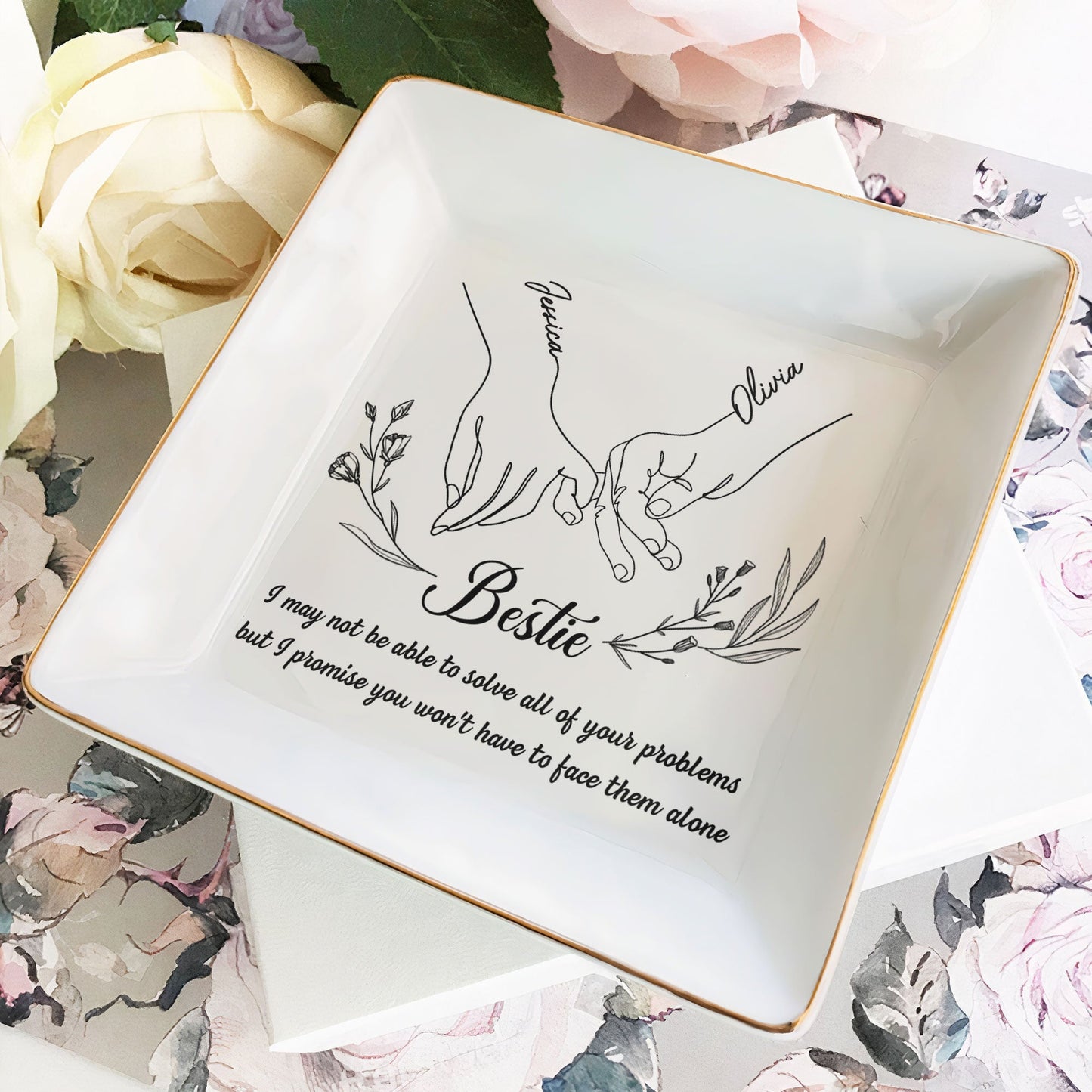 Pinky Promise Friendship Forever - Personalized Jewelry Dish