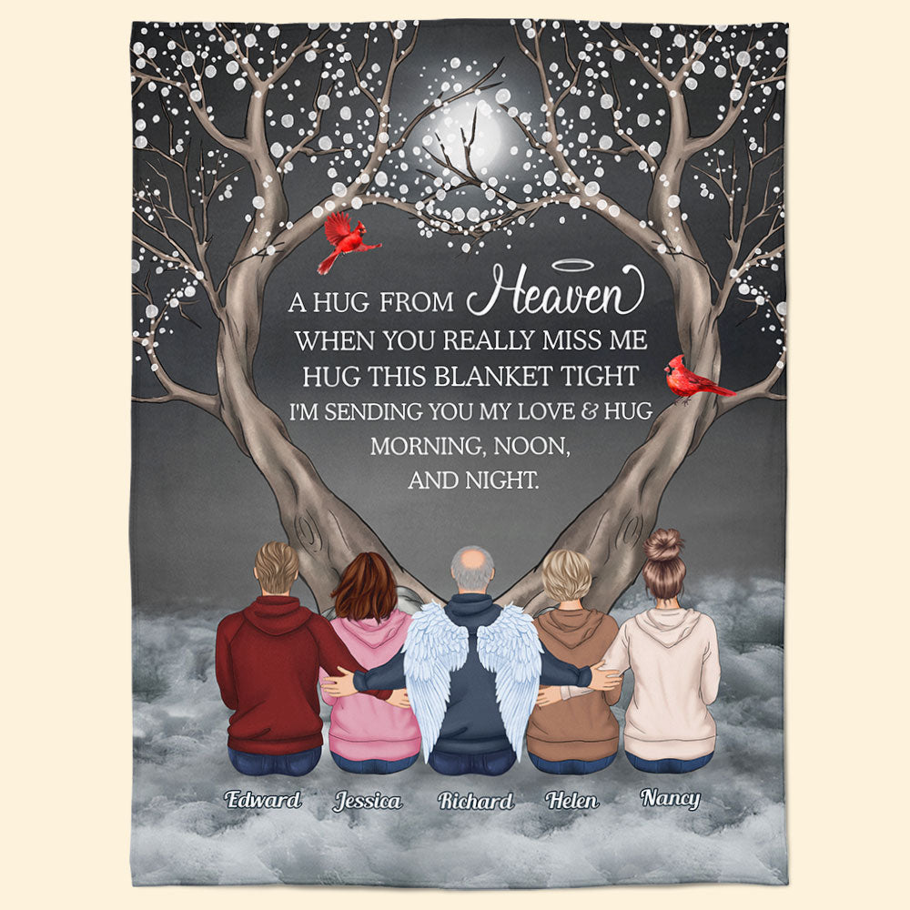 A Hug From Heaven - Personalized Custom Memorial Blanket