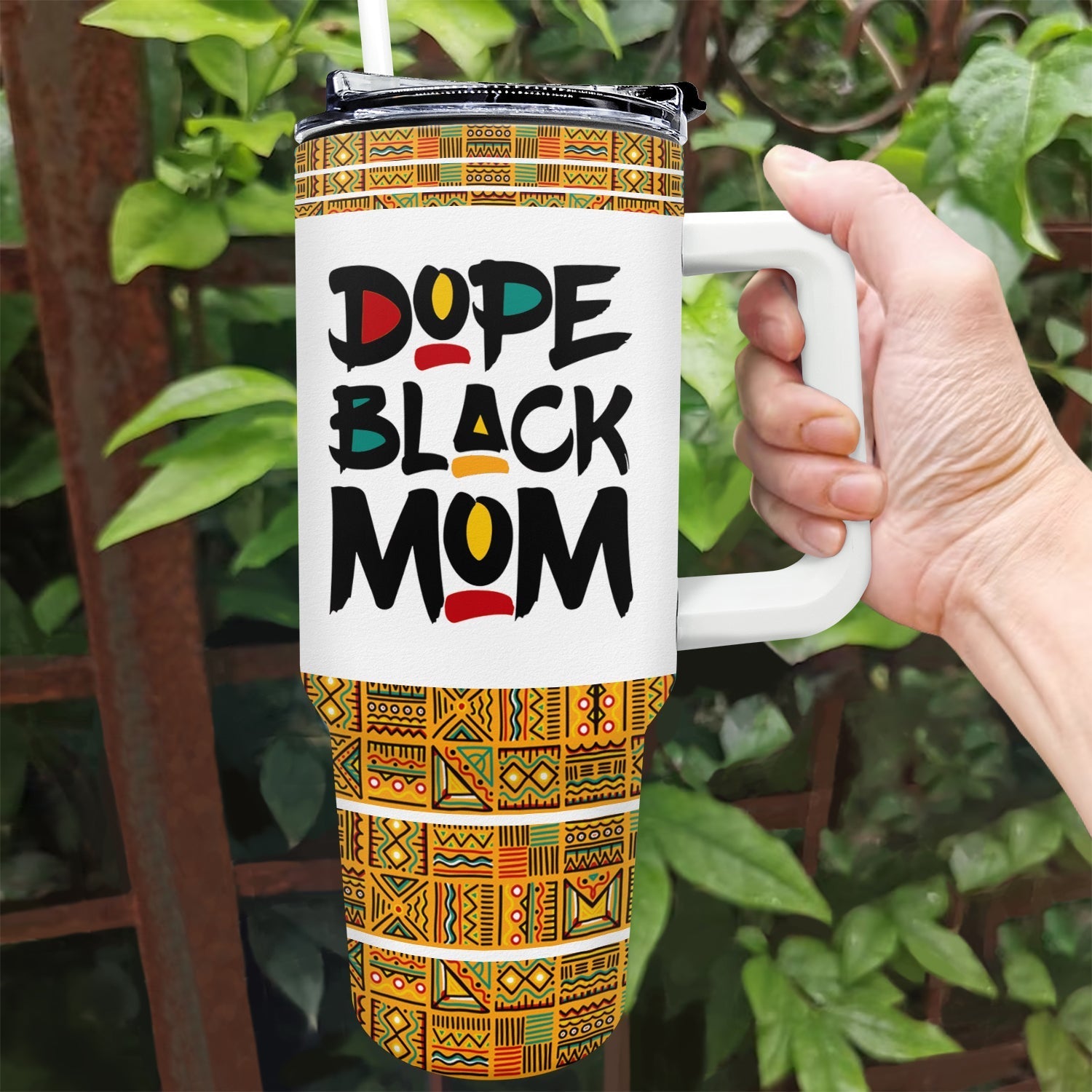 Dope Black Mom - Personalized 40oz Tumbler With Straw - Gift For Mom