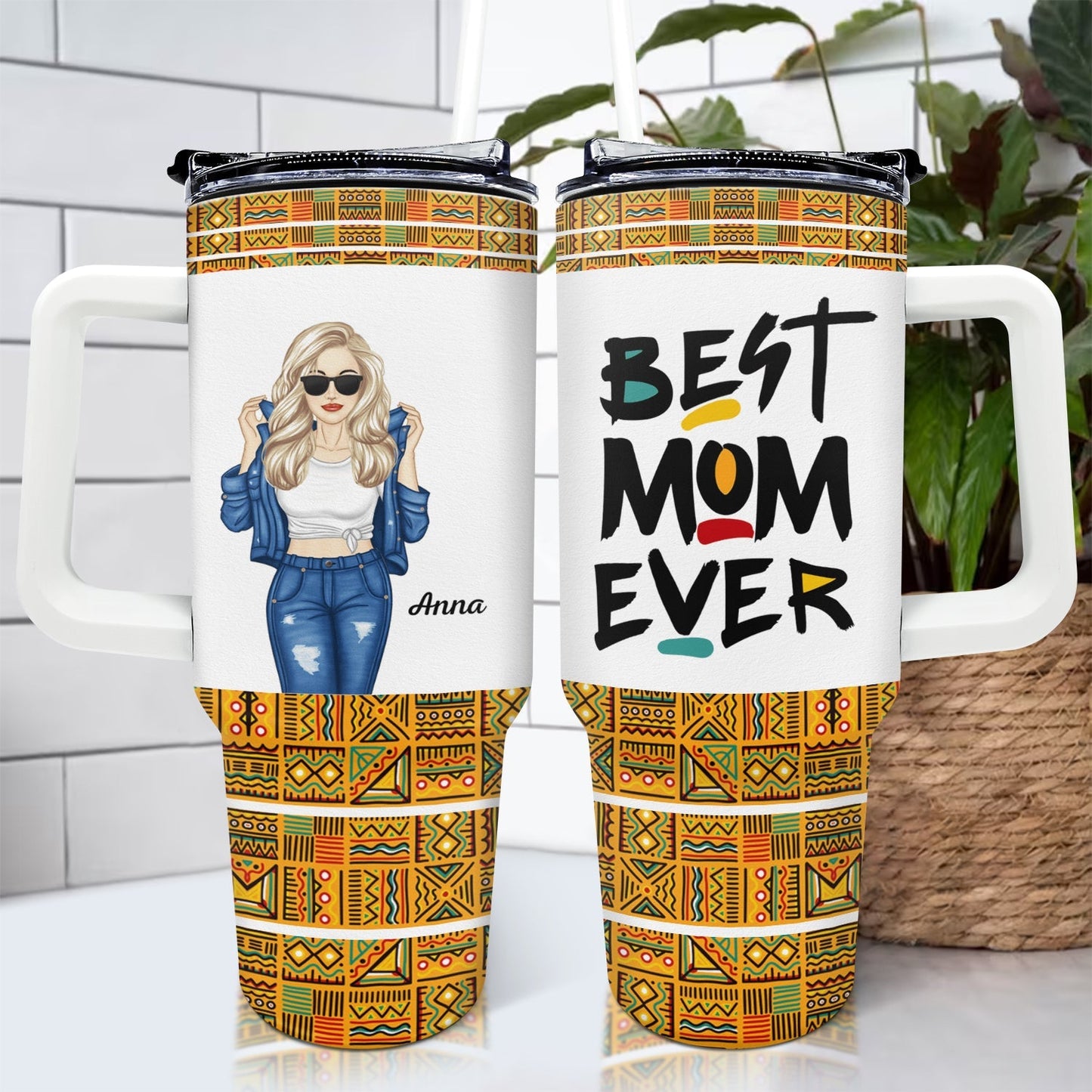 Dope Black Mom - Personalized 40oz Tumbler With Straw - Gift For Mom