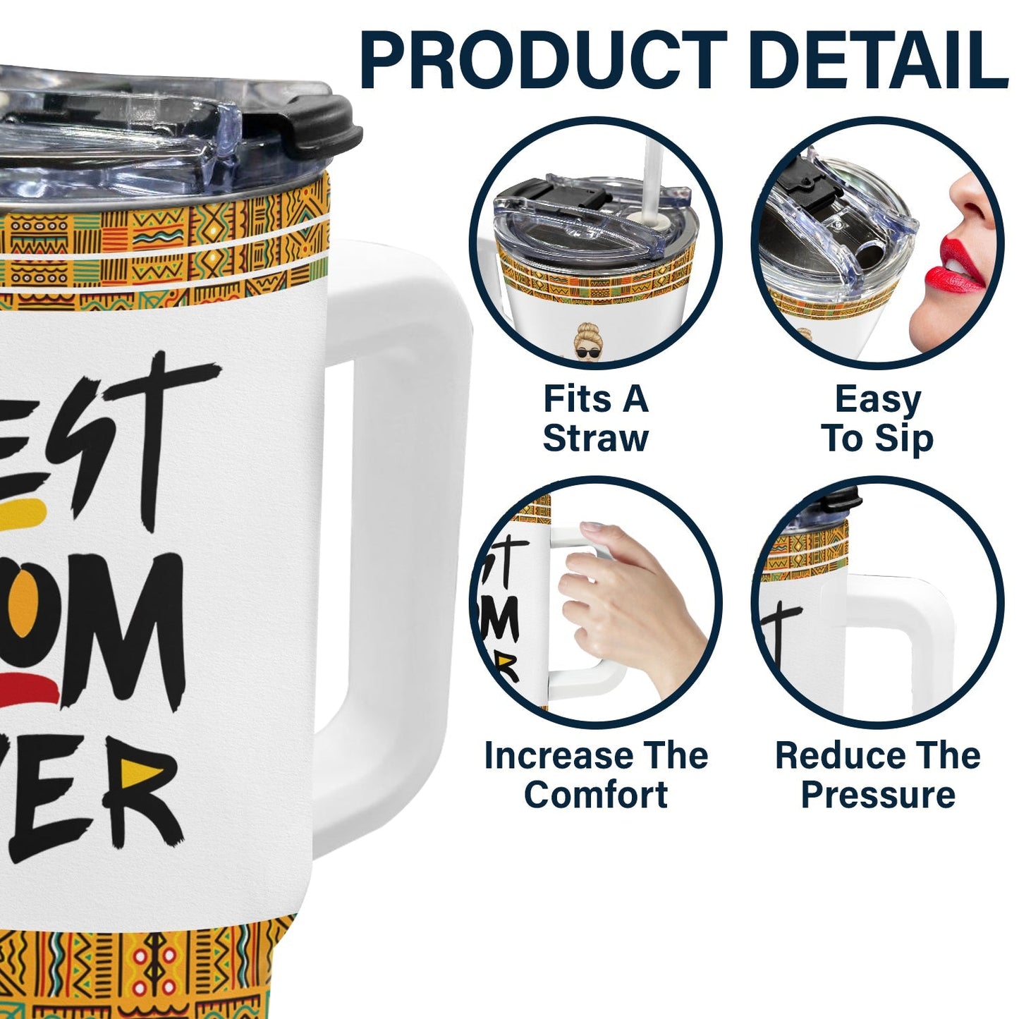 Dope Black Mom - Personalized 40oz Tumbler With Straw - Gift For Mom