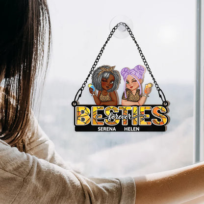 Besties Forever - Personalized Window Hanging Suncatcher Ornament