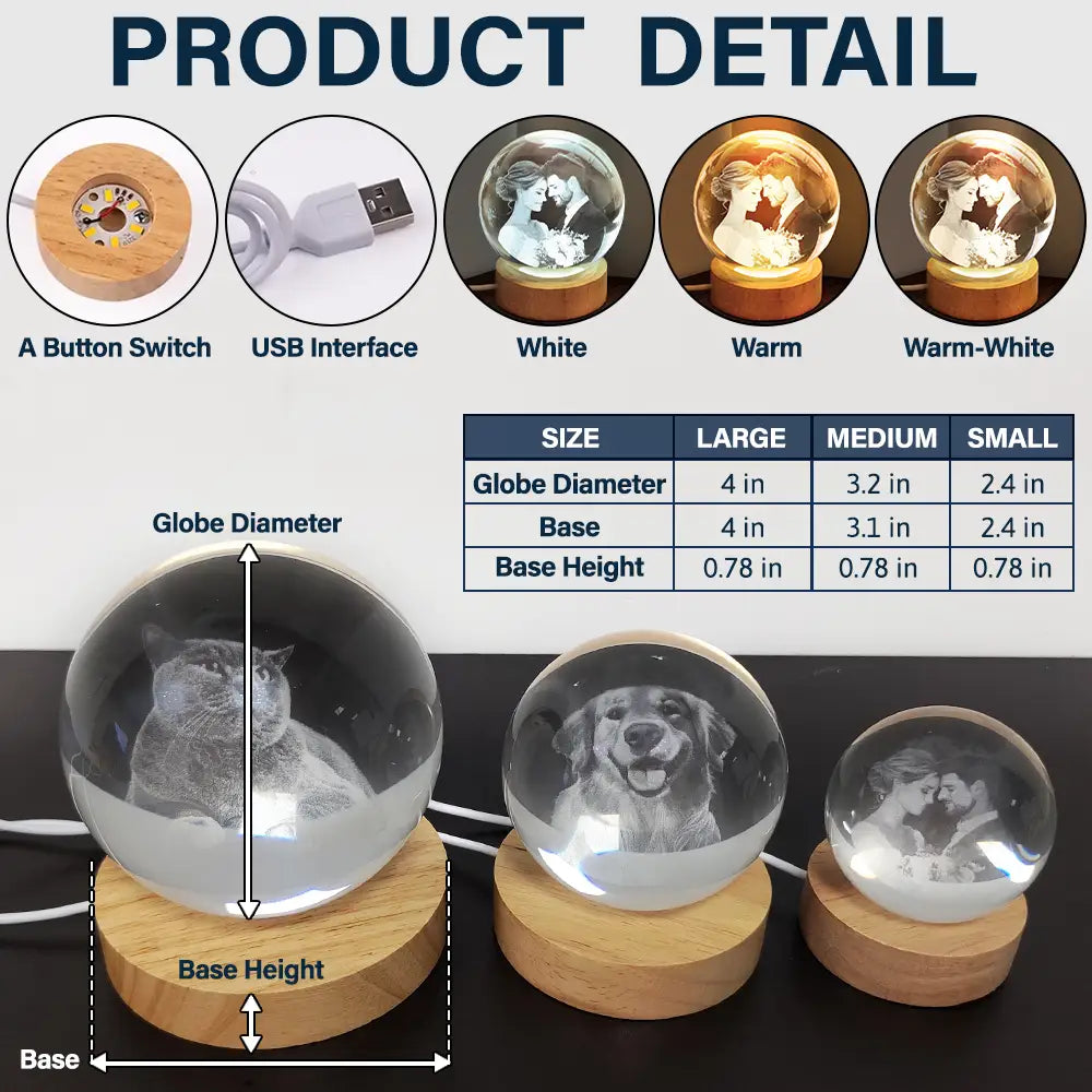 Gift For Father,Dad - Children,Happy,Moon Phase,Humorous - Moon Phase I Am Their Father - Personalized Crystal Globe Lamp