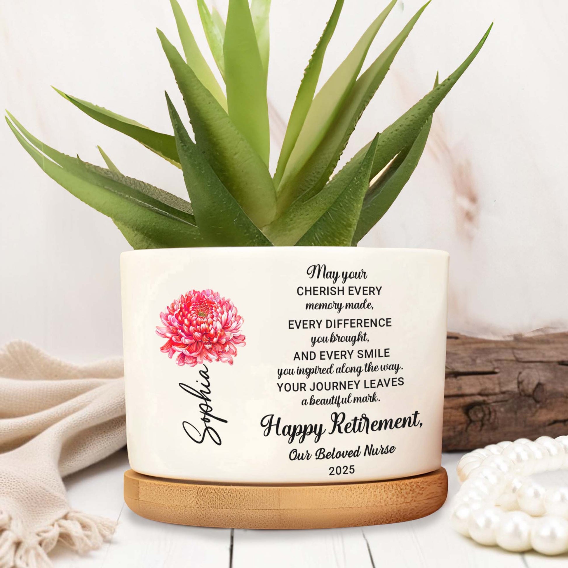 Happy Retirement - Personalized Ceramic Plant Pot
