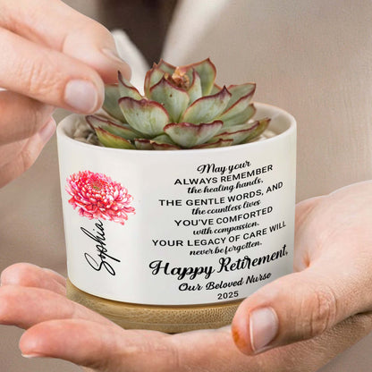 Happy Retirement - Personalized Ceramic Plant Pot