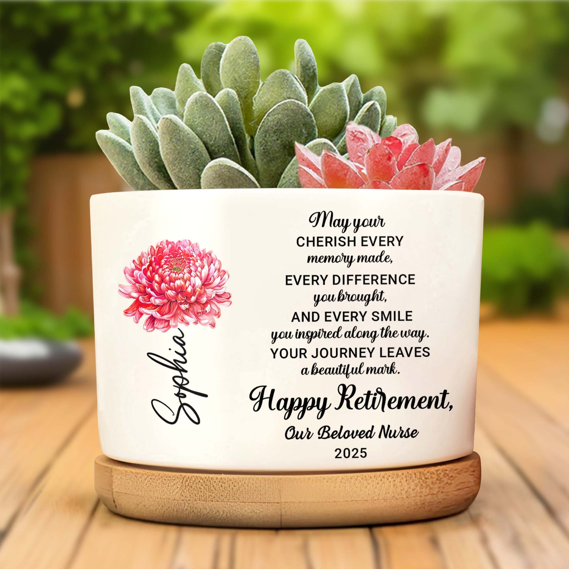 Happy Retirement - Personalized Ceramic Plant Pot