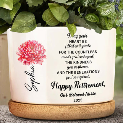 Happy Retirement - Personalized Ceramic Plant Pot