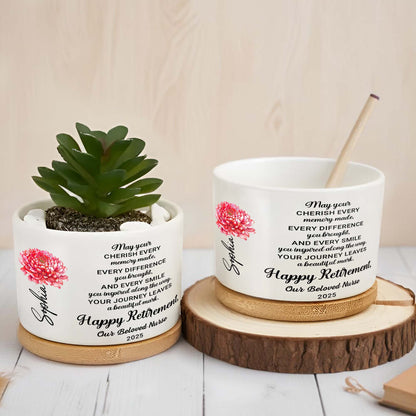 Happy Retirement - Personalized Ceramic Plant Pot
