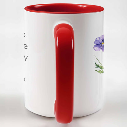 Personalized Officially Retired Mug - Purple Flower & Butterfly Design