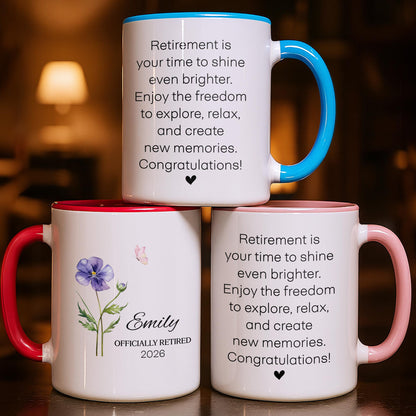 Officially Retired Time To Shine Brighter With Flower And Butterfly