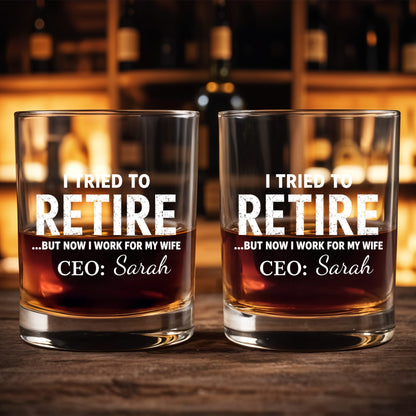 Custom Retirement Whiskey Glass for Husband with personalized design details for meaningful gifting image 8