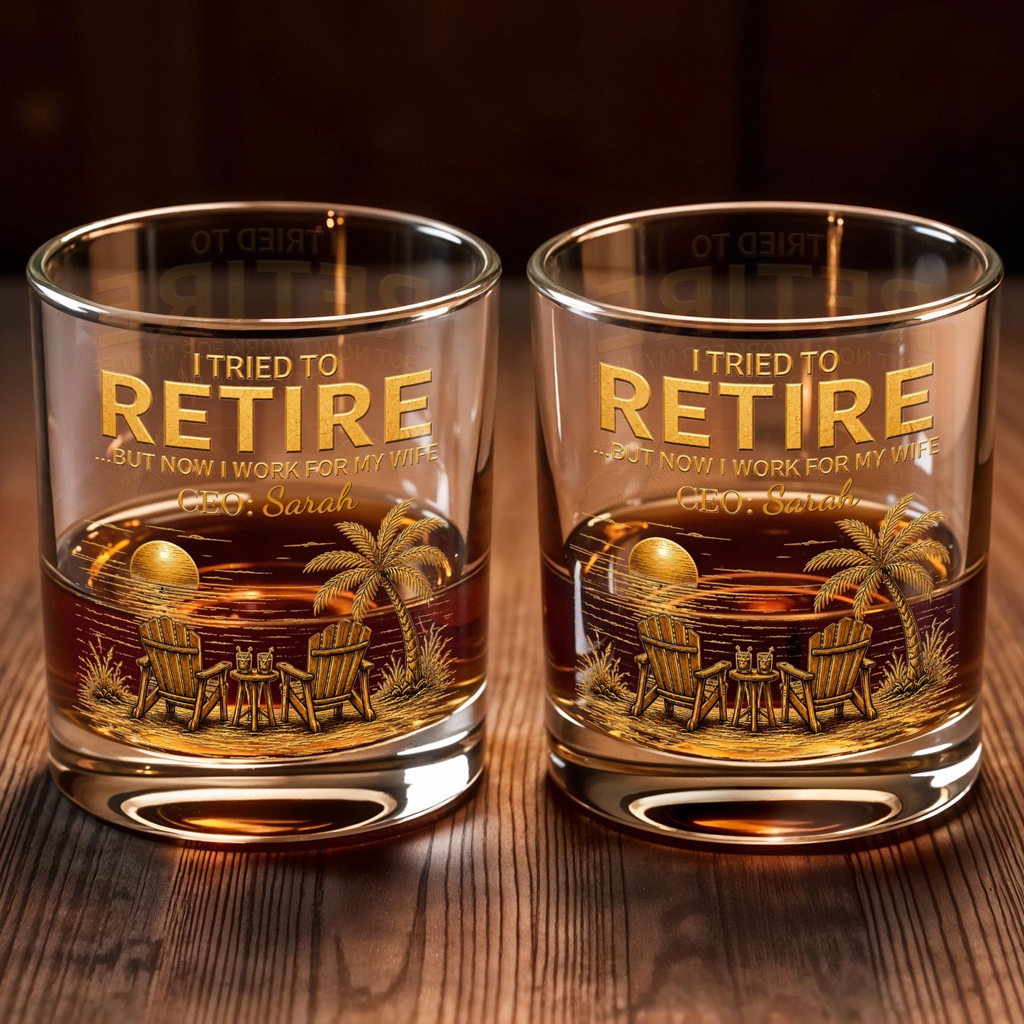 Personalized Retirement Whiskey Glass for Husband with personalized design details for meaningful gifting image 6