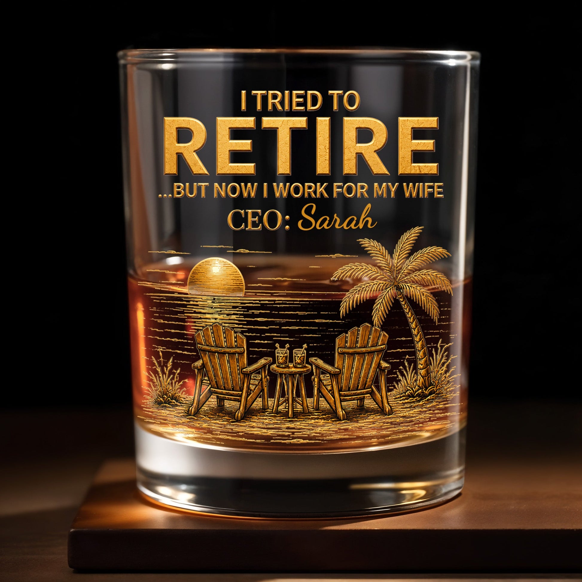 Personalized Retirement Whiskey Glass for Husband with personalized design details for meaningful gifting image 7
