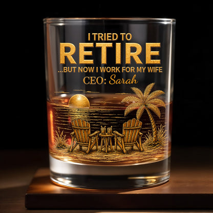 Personalized Retirement Whiskey Glass for Husband with personalized design details for meaningful gifting image 7