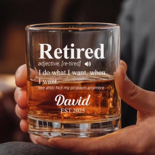 Retirement Definition - Personalized Custom Whiskey Glass