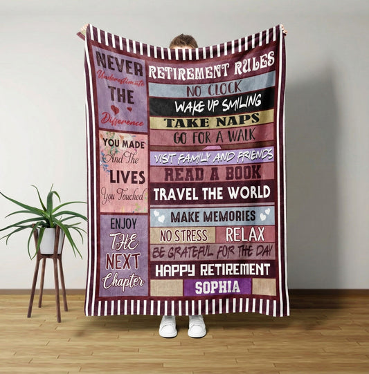 Personalized Custom Retirement Blanket - Retirement Gift For Colleagues, Mom, Dad, Grandparent