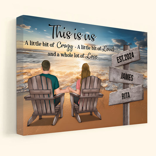 Heartfelt Personalized Couple Canvas - "This is Us" Beach Sunset Keepsake
