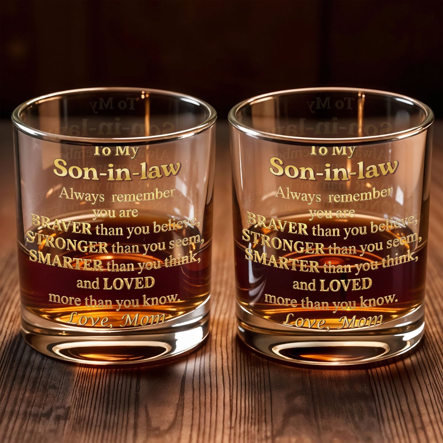 Personalized Son In Law Whiskey Glass for Daughter-in-Law / Son-in-Law image 6