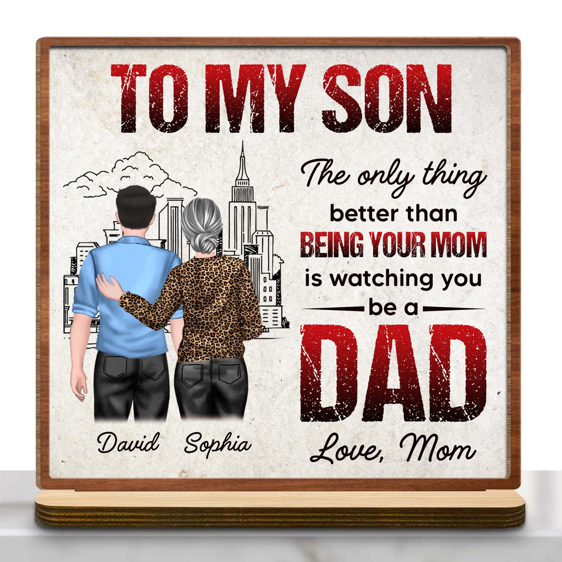 Personalized Son To Dad Wood Plaque for Son/Grandson with personalized design details for meaningful gifting image 6