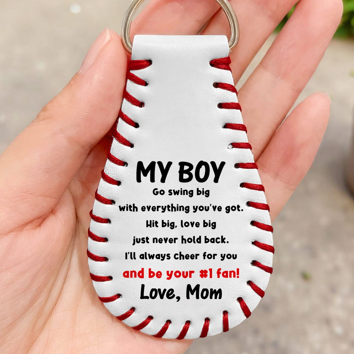 Personalized Baseball Keychain personalization view for Son/Grandson