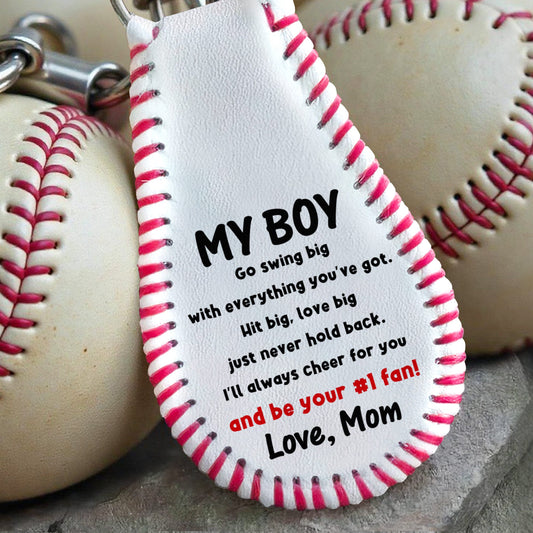 Personalized Baseball Keychain for Son/Grandson with personalized design details for meaningful gifting