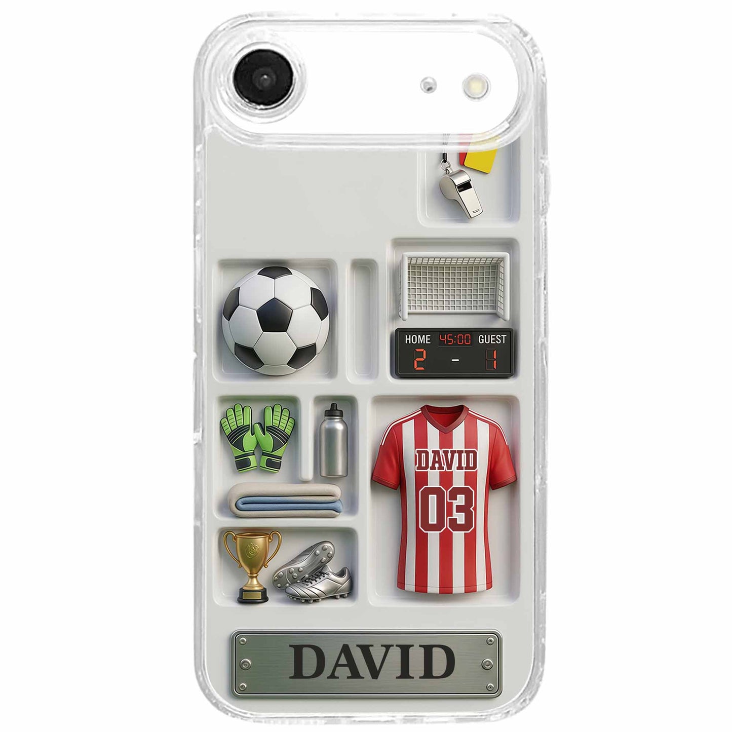 Score Your Goals Personalized Soccer Clear Phone Case - Custom Gift for Sports Fans & Players