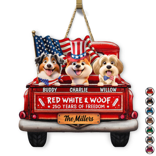 Star & Stripes, Red White & Woof: 250 Years of Freedom – Personalized Sign