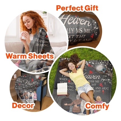 Personalized Comforting Memorial For Loved One Blanket for Family: A Hug From Heaven