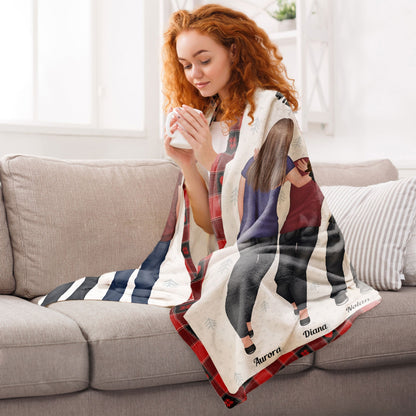 Side By Side Or Far Apart Family Close At Heart - Personalized Custom Family Blanket