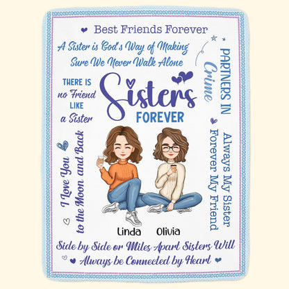 Heartfelt Personalized Sister Blanket - 'Sisters Forever' Custom Gift