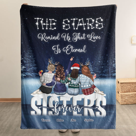 Sisters' Love Is Eternal - Personalized Custom Blanket for Sisters