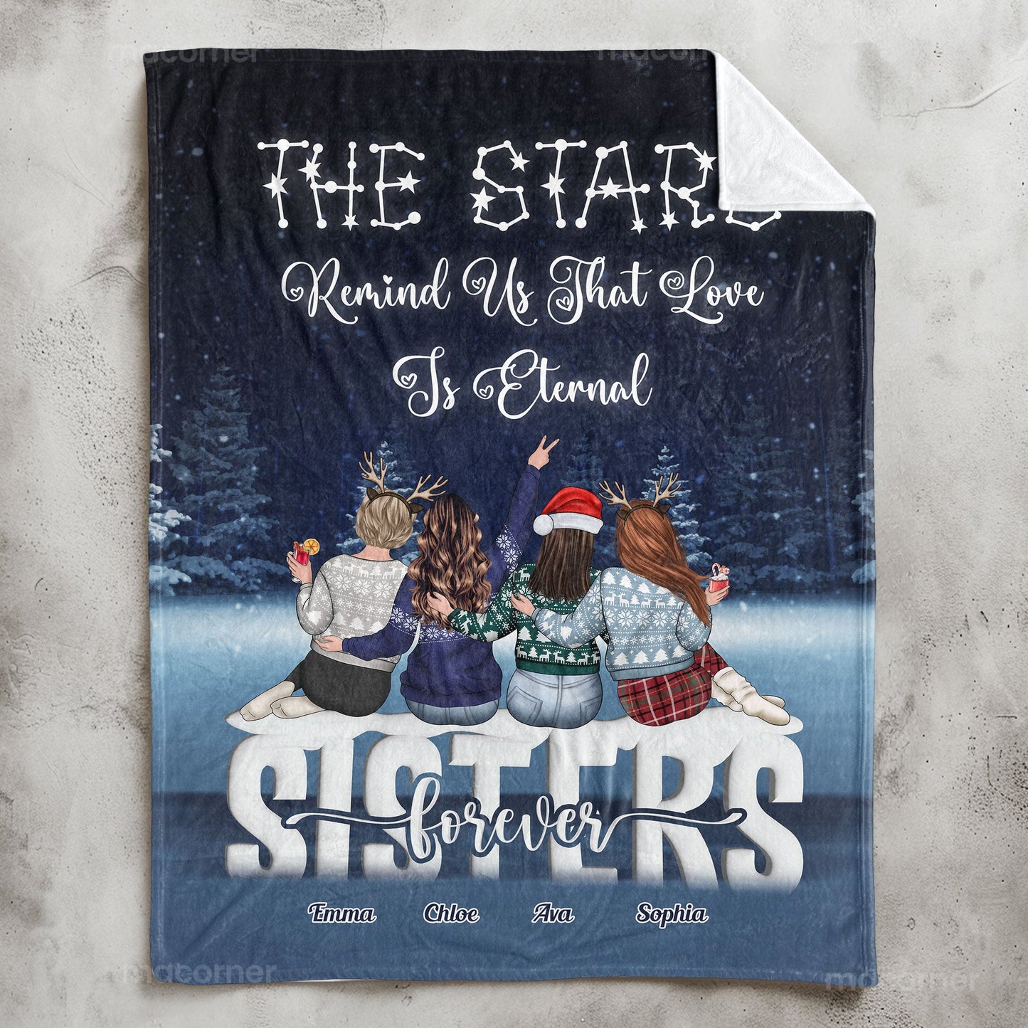 Sisters' Love Is Eternal - Personalized Custom Blanket for Sisters