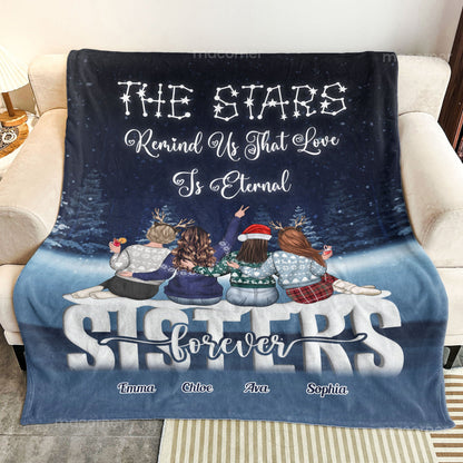 Sisters' Love Is Eternal - Personalized Custom Blanket for Sisters