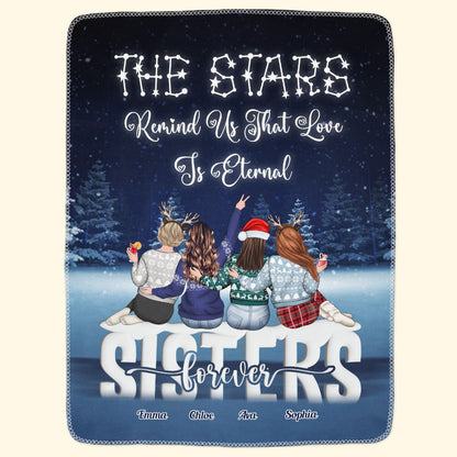 Sisters' Love Is Eternal - Personalized Custom Blanket for Sisters