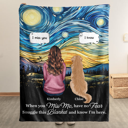 Wrapped In Love And Starry Memories - Personalized Pet Memorial Blanket