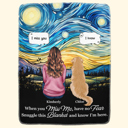 Wrapped In Love And Starry Memories - Personalized Pet Memorial Blanket