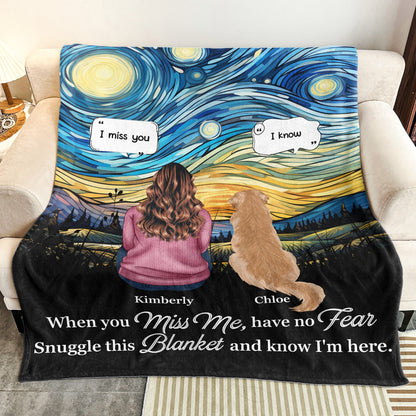 Wrapped In Love And Starry Memories - Personalized Pet Memorial Blanket