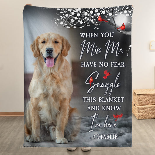 “Forever in My Heart” Pet Memorial Photo Blanket - Personalized Cozy Fleece Throw - Comforting Gift for Pet Loss