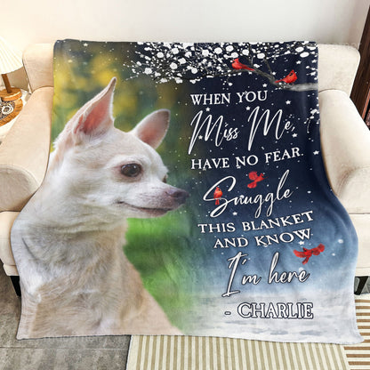 “Forever in My Heart” Pet Memorial Photo Blanket - Personalized Cozy Fleece Throw - Comforting Gift for Pet Loss
