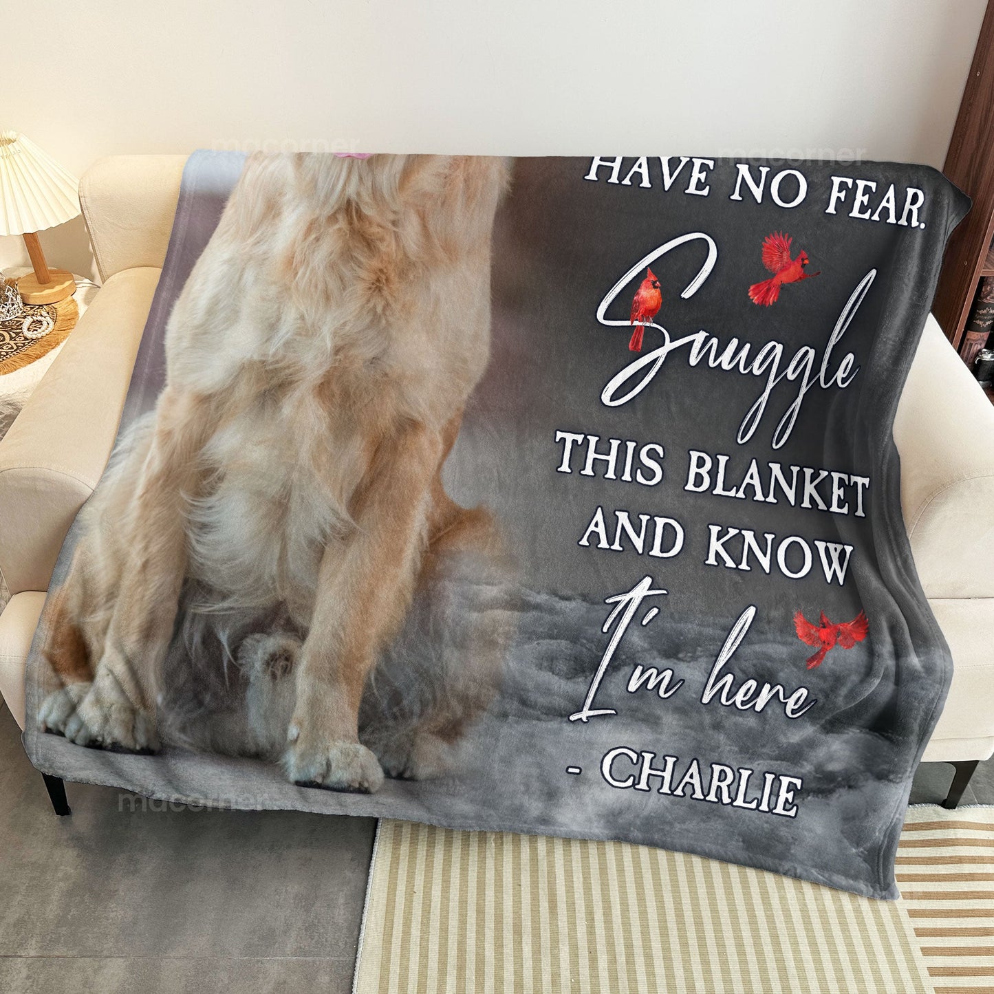“Forever in My Heart” Pet Memorial Photo Blanket - Personalized Cozy Fleece Throw - Comforting Gift for Pet Loss