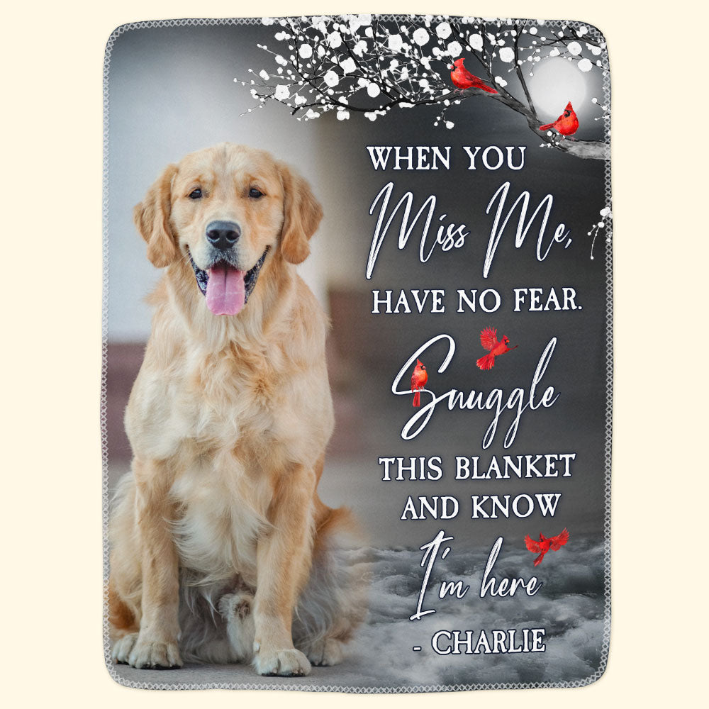 “Forever in My Heart” Pet Memorial Photo Blanket - Personalized Cozy Fleece Throw - Comforting Gift for Pet Loss